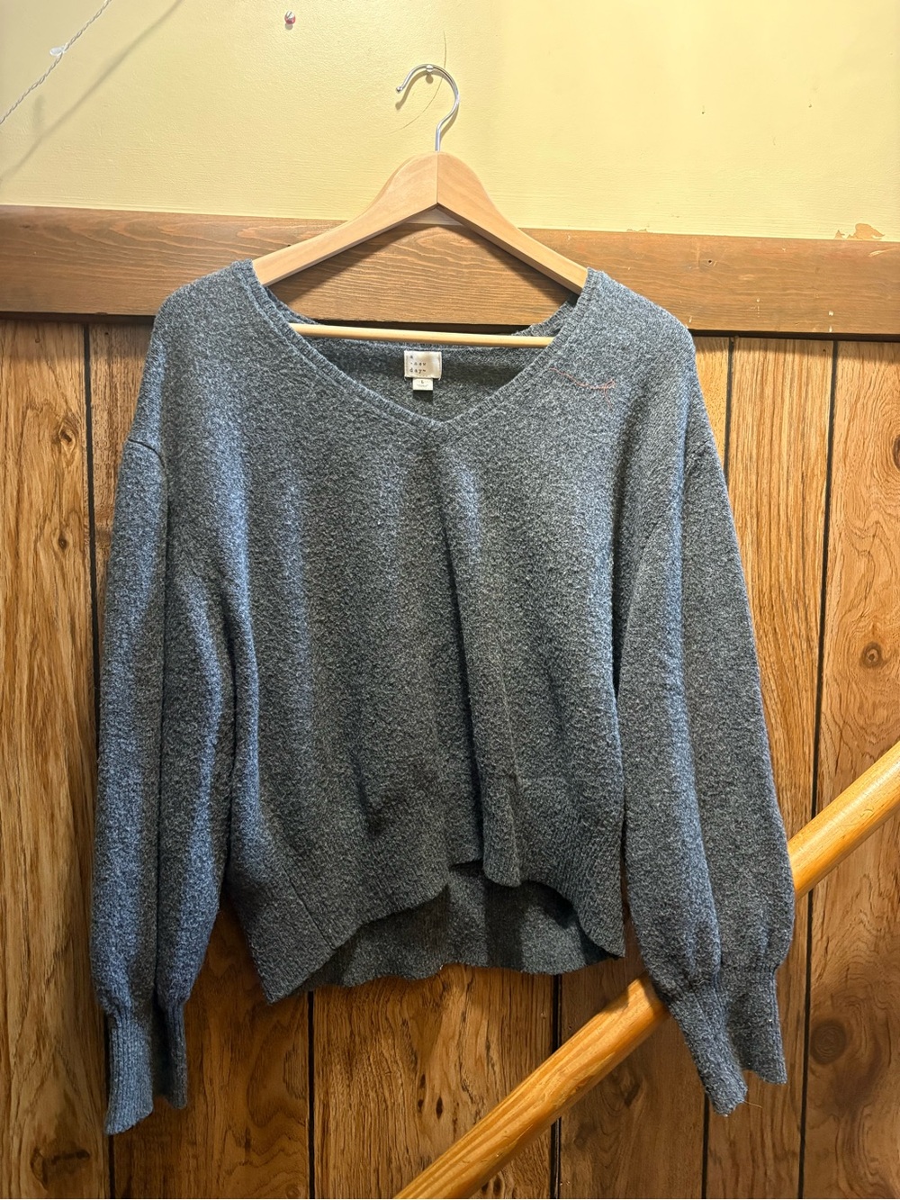a new day Heather Gray V-Neck Pullover Sweater